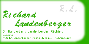richard landenberger business card